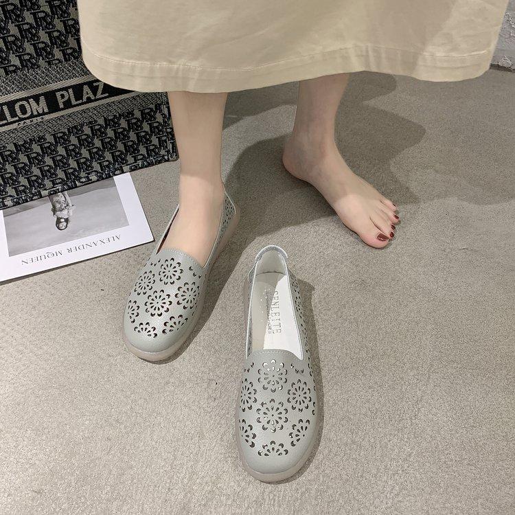 Модные весенние женские туфли на плоской подошве, женская обувь из натуральной кожи, женские мокасины с вырезами, балетки без застежек, балетки на плоской подошве