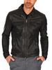 AL KHALID Men's Real Leather Black Lambskin Spread Collar Biker Jacket Street Fashion Wear