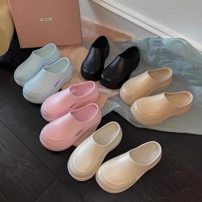 Облачные сандалии ледяной фрукт шлепанцы Muller 5 см увеличение высоты полутапочки женская уличная одежда ins ветер толстая подошва сумка голова отверстие ленивая обувь