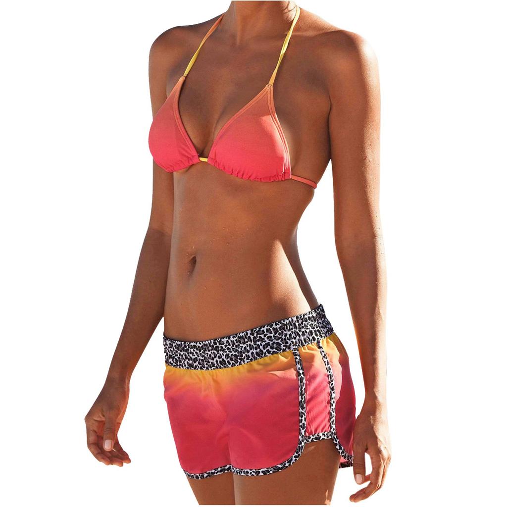 Women Padded Tankini Set Sporty With Shorts Bikini Swimsuit Swimwear Bathing