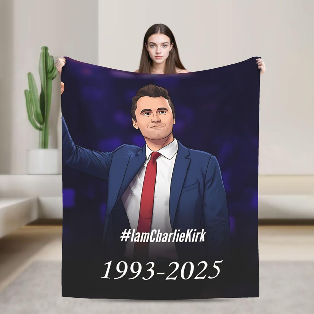 Warm Soft Blanket Decorative Freedom Charlie Kirk Live 1993-2025 Bedding Throws Flannel Bedspread For Home Decor Sofa Bed Cover
