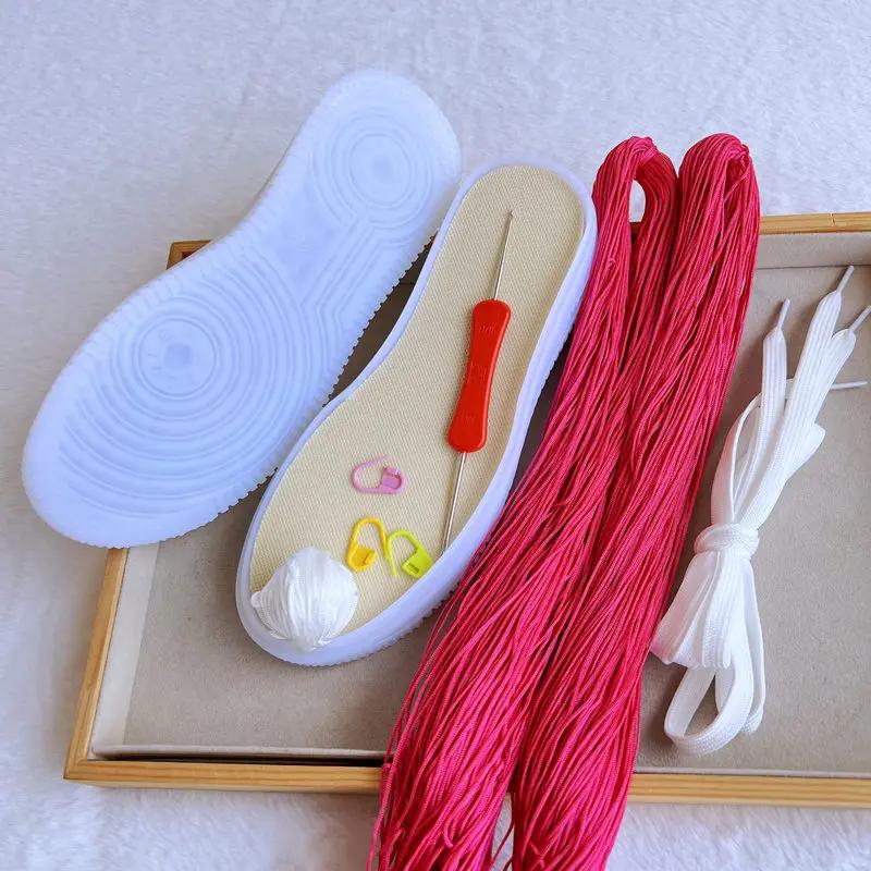 Подошва Oxford Sole+Hollow Line, ручная работа, крючковая подошва, противоударные мягкие, ручная вязка, тапочки, сандалии, обувь своими руками, вязаный материал