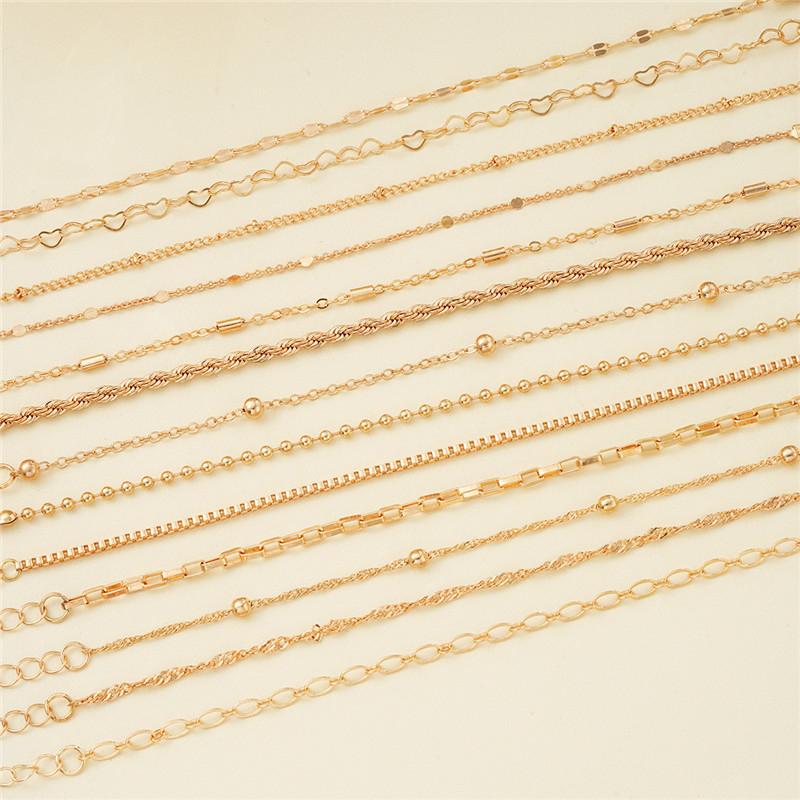 13 шт./комплект, новый набор металлических браслетов для женщин, бохо, ретро, толстые витые кубинские браслеты-цепочки, вечерние, универсальные, праздничные, модные украшения