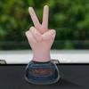 Middle Finger Car Decoration, Middle Finger Car Dashboard | Two Finger Shaking Solar Powered