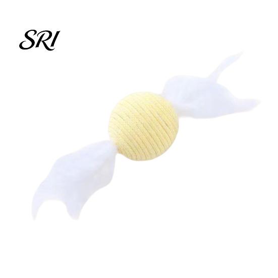Cat Hair Ball Toy Cotton String Teething Built-in Sand Rattle Interactive Rope Energy Bite-Resistant Tooth Grinding Play for Pet Self-play