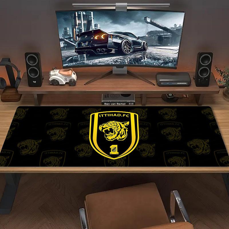 Ittihad FC Кружево Однотонный Коврик для Мыши Большой Игровой Стол Подушка Нескользящий Ноутбук Планшет Большой Коврик для Мыши XXL Коврик Мини-ПК Игровой Коврик С Замком по краю