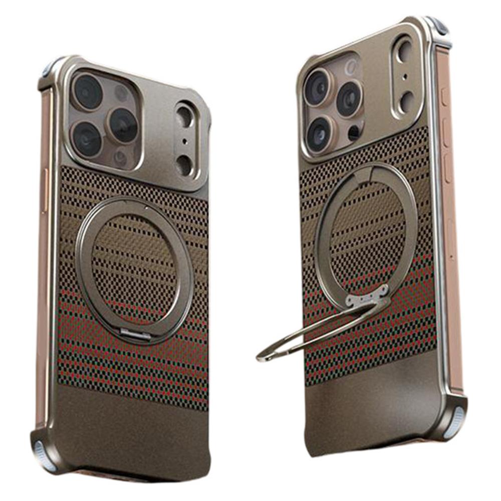 Магнитный чехол для iPhone 14 Pro Max, безрамочный, текстура углеродного волокна, ПУ, металлическая крышка для телефона с подставкой