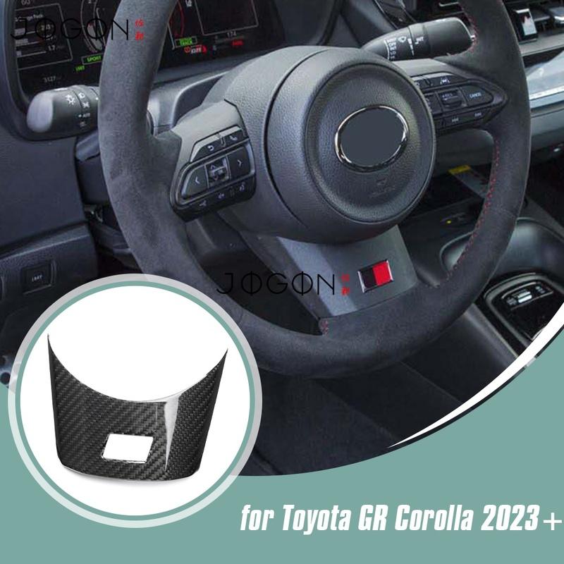 Real Dry Carbon Fiber Car Interior Steering Wheel Lower Molding Cover Trim Accessories For Toyota GR Corolla 2024 2025