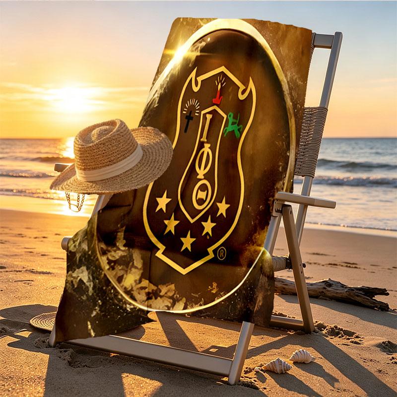 Iota Phi Theta Print Beach Towel Design, Soft, Lightweight. for Home Bathroom, Spa, Pool, Yoga, Surfing, Camping, Gift for Family, Friend
