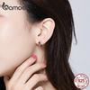 Bamoer Authentic 925 Sterling Silver Heart Cubic Zircon Hoop Earrings for Women Mini Ear Hoops