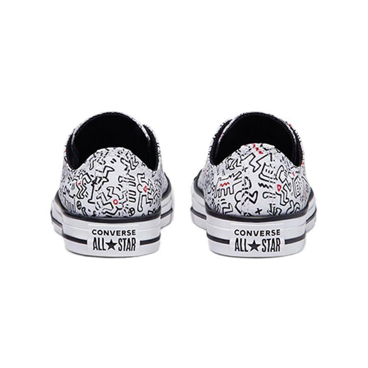 Converse Keith Haring X Chuck Taylor All Star Low Top Детские парусиновые кеды Детские кроссовки Белый Черный 371861C
