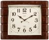 Clock Analog Wall Clock with Selectable Chime Strike Square Dark Brown with Marble Pattern RX209B, Radio-Controlled & Functions, Shape,