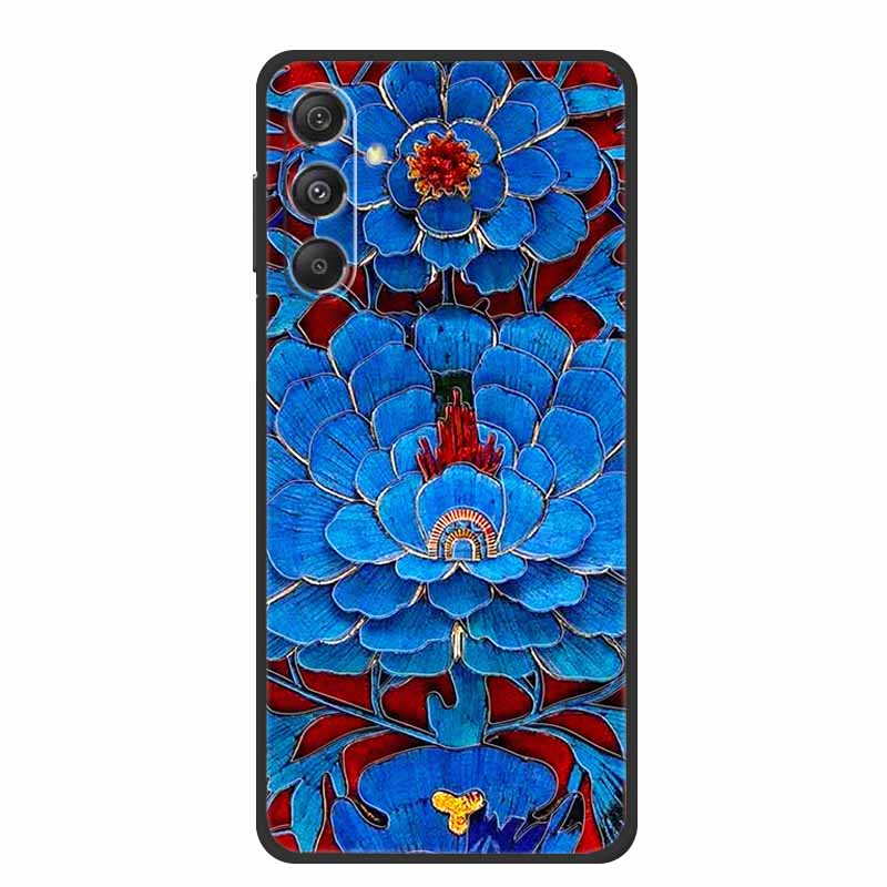 Чехол для Samsung Galaxy A16 5G 3D тиснение Черный Силикон Мягкая Задняя Крышка Чехол Для Samsung C55 M55 M35 A35 M34 A15 A25 S24 FE Чехол