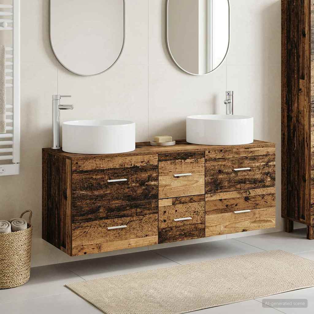Bathroom Furniture Set 3 pcs Reclaimed Wood 49.5 x 44.5 x 65.5 cm