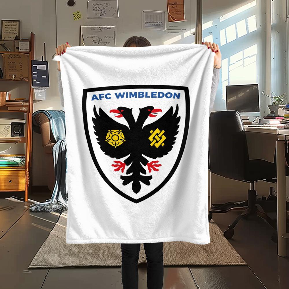 1PC AFC Wimbledon Print Flannel Blanket, High quality Comfortable for All Seasons, Home Decor, Warmth and Comfort, Perfect for Christmas Gifts