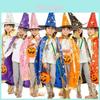 Children Hooded Princess Cloak Witch Robe Cape Floorlength Halloween Costume