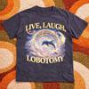 Live Laugh Lobotomy Dolphin Graphic Regular Fit T Shirt Dark Heather