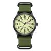 Outdoor Military Watch Analog Display Nylon Quartz Watch with Luminous Day of the Large Green Boyfriend Gift Men's Strap Calendar, Index, Date, Week,