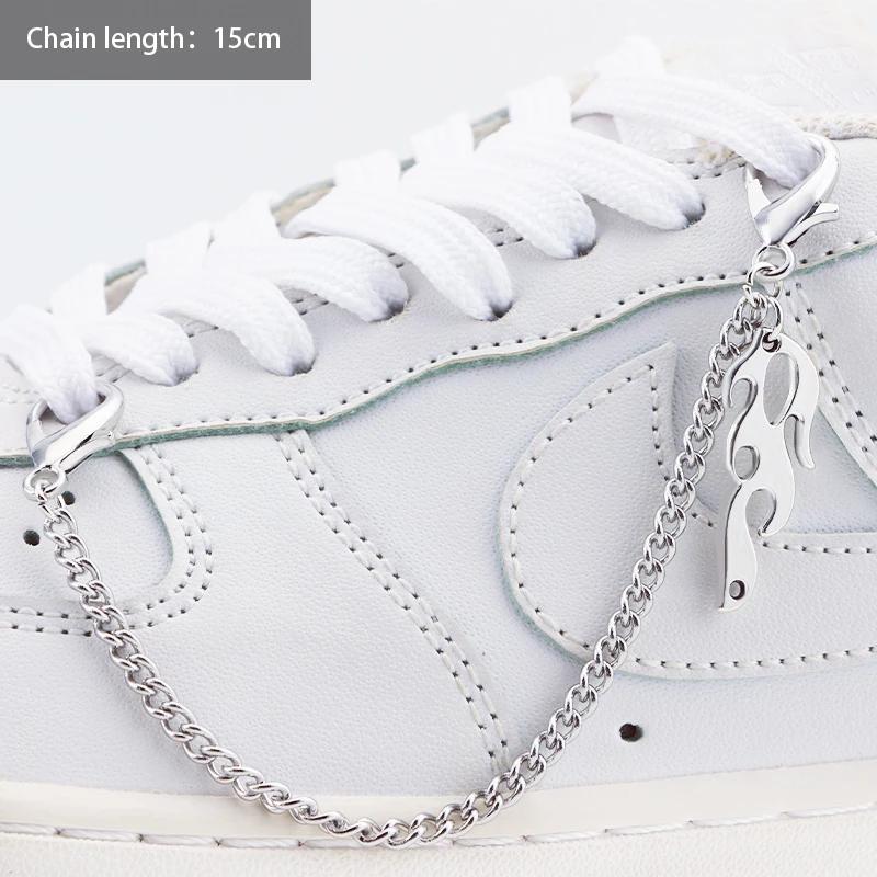 1 шт. Роскошная бриллиантовая цепочка для обуви в виде сердца, звезды, жемчуга, панк, оригинальная, съемная, с шипами, пентаграмма, аксессуары для обуви, ювелирные изделия, подвеска