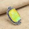 Желтый тройной опал, драгоценный камень, стерлинговое серебро 925 пробы, антикварное кольцо, ювелирные изделия ручной работы