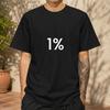 2026 New Pure Cotton Tshirt With One Percent Minimalist Text Print Casual Crew Neck Short Sleeves