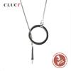 CLUCI 3 шт. 925 пробы Стерлинговое серебро Простая круглая цепочка для ожерелья Украшения для женщин Серебро 925 Проба Крепление для жемчужного ожерелья Кулон SN027SB