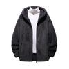 Fleece Boa Cold Weather Loose Casual Plus Size Men's Jacket, Jacket, Hoodie, Fleece-Lined, Sweatshirt, Hooded, Warm, Winter, Fit, Soft,