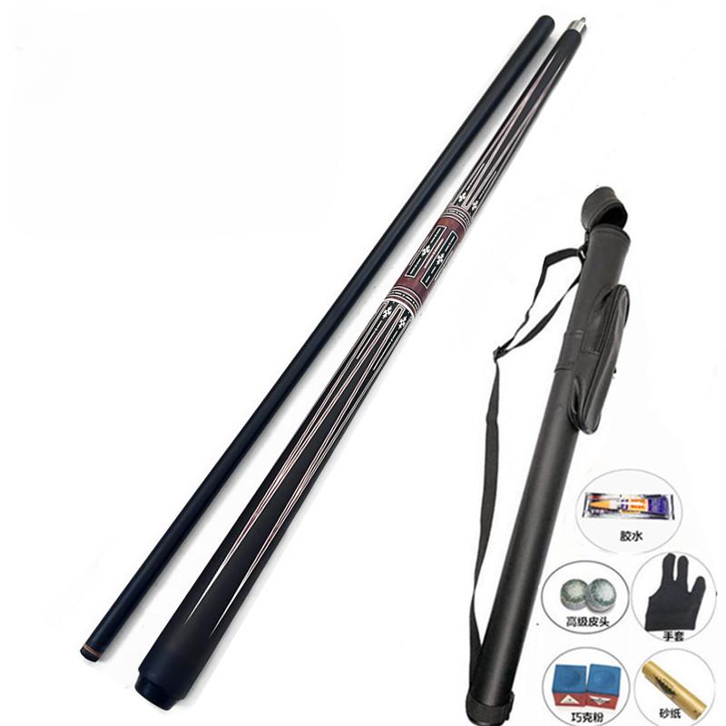 Черный технический кий для бильярда из углеродного волокна, 12,5 мм, 8 шаров, утяжеленный, 1/2, с бесплатными принадлежностями и чехлом