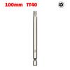 Прецизионный Torx бит 100 мм с магнитным шестигранным хвостовиком T40 для DIY и рабочих площадок