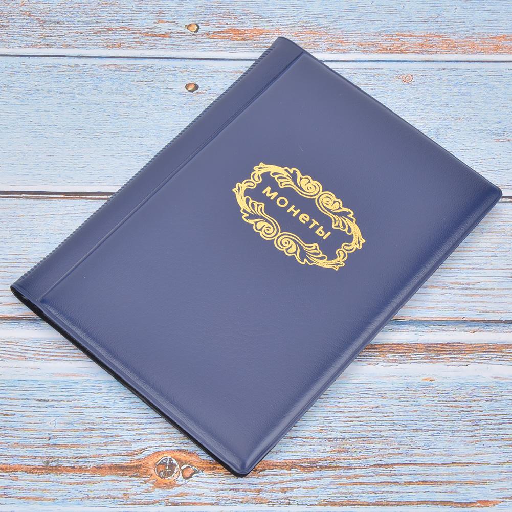 120 карманов 10 страниц альбом для монет коллекционная книга мини-размера держатель для сбора денег синий