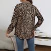 Women Spring Fall Coat Fake Chest Pocket Turn-down Collar Single-breasted Leopard Print Long Sleeves Mid Length Daily Wear Jacket