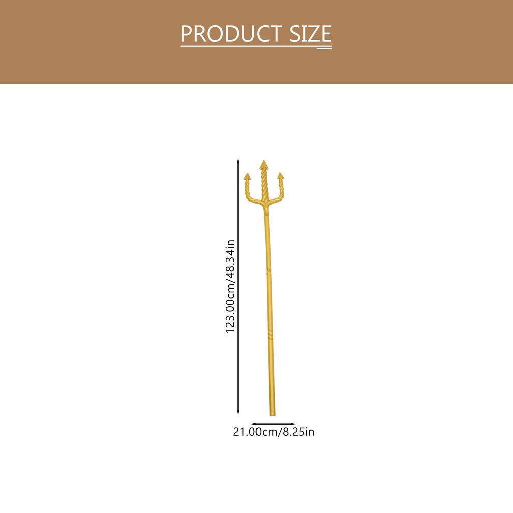 Trident Costume Fork Halloween Ornament Prop Costumes Cosplay Demon Decor Gold Accessories