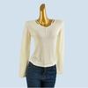 Semi-Transparent Lightweight Knitting Long Sleeves Tops Women's Six Wool Spring and Summer Inner Wear Thread Fitted Slimming Sweater Outwear