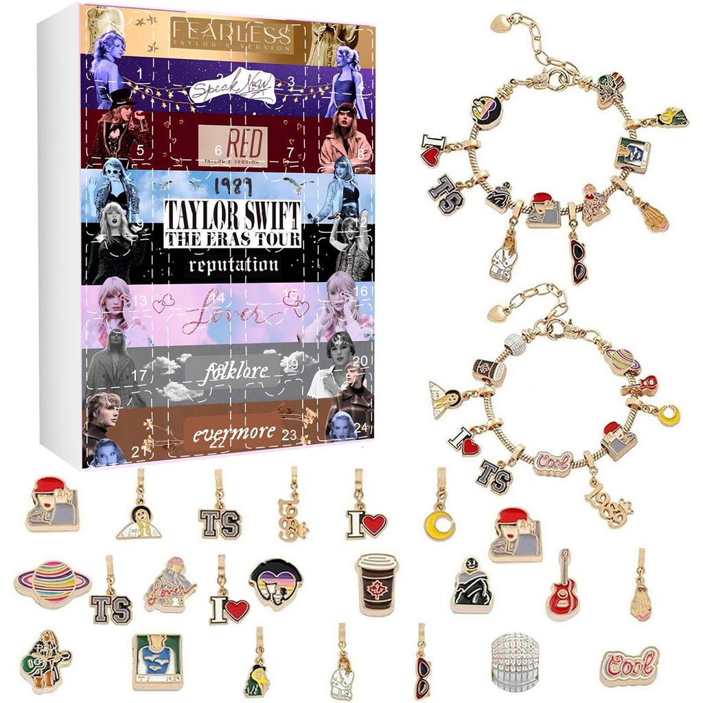 Подарки с адвент-календарем, набор для изготовления браслетов своими руками для детей и взрослых, рождественский календарь обратного отсчета на 24 дня, ювелирные подарки