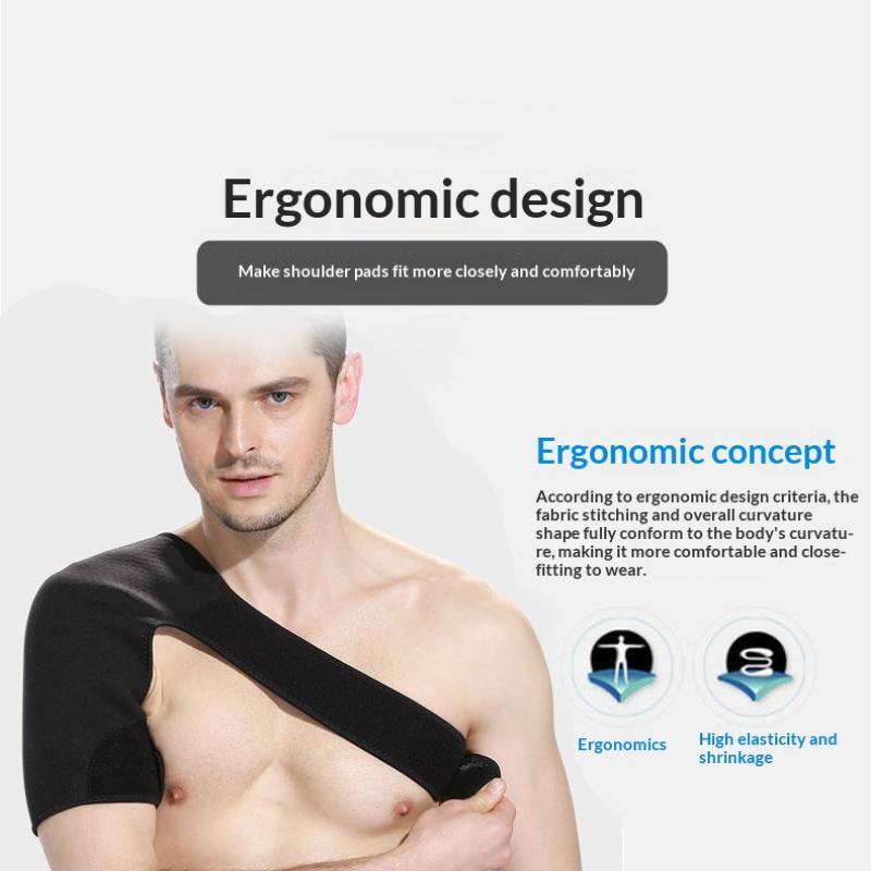 1Pcs Single Shoulder Support Self Heating Brace for Pain Relief Adjustable Heat Massager for Sports Physical Therapy