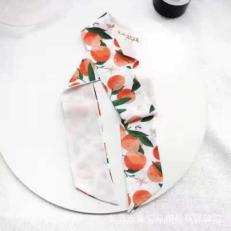 Маленький белый и нежно-зеленый шелковый шарф для женщин, тонкая лента, повязка на голову, резинка для волос, украшение для сумки, длинный