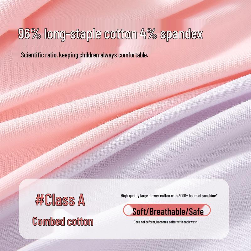 Девочки, Трусы с высокой талией из чистого хлопка - Мягкие, Удобная посадка для детей