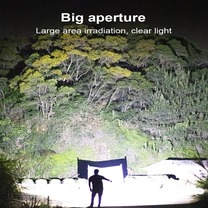 XHP360 Super High Power Flashlight Waterproof Outdoor Flashlight Long Range Zoom Torch Light