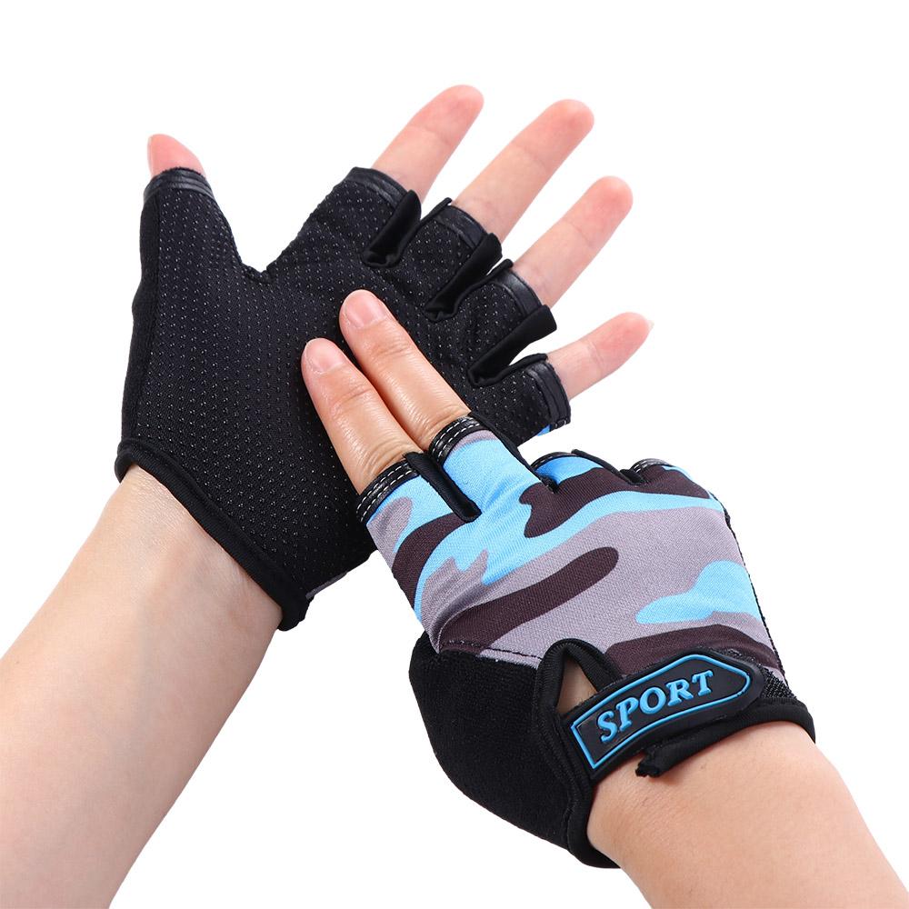 Breathable Children Cycling Gloves Camouflage Bike Mittens Half Finger Golves Riding Equipment