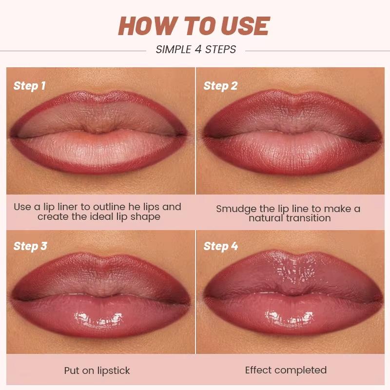 2 шт. набор помад-блесков для губ с эффектом водного света, с глянцевой блестящей желейной помадой и матовой подводкой для губ, контурный макияж