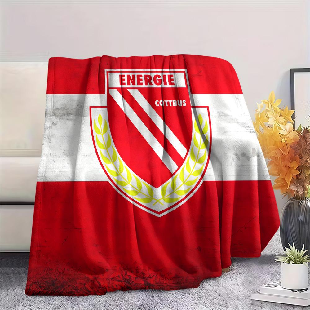 Фланелевое одеяло Energie Cottbus Print, Высококачественное, Удобное для всех сезонов, Декор для дома, Тепло и уют, Идеально для рождественских подарков