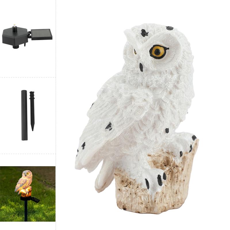 Солнечные светодиодные садовые колышки в виде совы Реалистичный уличный светильник Солнечный светодиодный светильник Уличный садовый декоративный светильник Водонепроницаемые солнечные светильники