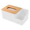 Desktop Tissue Box Multifunctional Wooden Cover Remote Control Storage Box for Living Room Bedroom