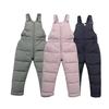Winter Kids Warm Overalls Pants Autumn Girls Boys Thick Down Cotton Pants High Quality Children Windproof Snow Jumpsuit 1-5Y