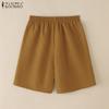 ZANZEA Женские повседневные свободные шорты с карманами и эластичной талией