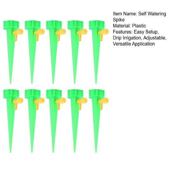 10 шт. Регулируемые шипы для самополива, вставки в горшки, шипы для капельного полива, автоматические инструменты для полива растений, подходят для пластиковых бутылок с водой