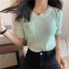 Moda Qizlar Mayin Shamli Xarakter Dumaloq Bo'yinli Trikotaj Toplar Ayollar Kundalik Yozgi Zarur Qulaylik va Usul Slim Fit Pulloverlar Maykalar