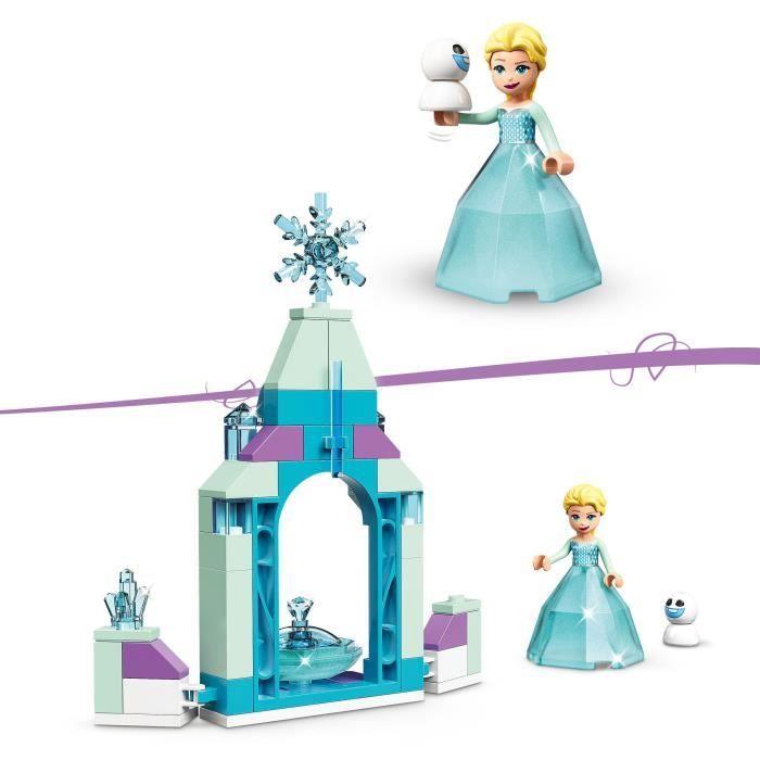 LEGO® 43199 Disney La Cour du Château d’Elsa, Jouet de Construction pour Enfants, Mini-Poupée Reine des Neiges 2 et Robe Diamant