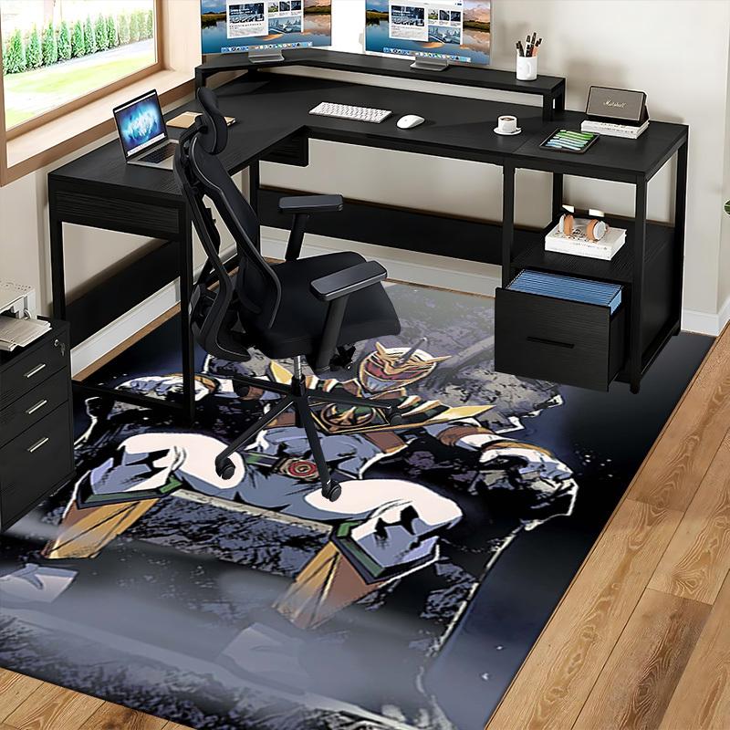 1pc Power Rangers Green Ranger Office Chair Mat - Anime Cartoon Design, Non-Slip Carpet for Home Decor, Suitable for All Seasons, Ideal Gift for Fans.