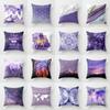 Living Room Office Nap Pillow Cover Nordic Sofa Cushion Cover Plush Pillow Cover Purple Pattern Cushion Cover